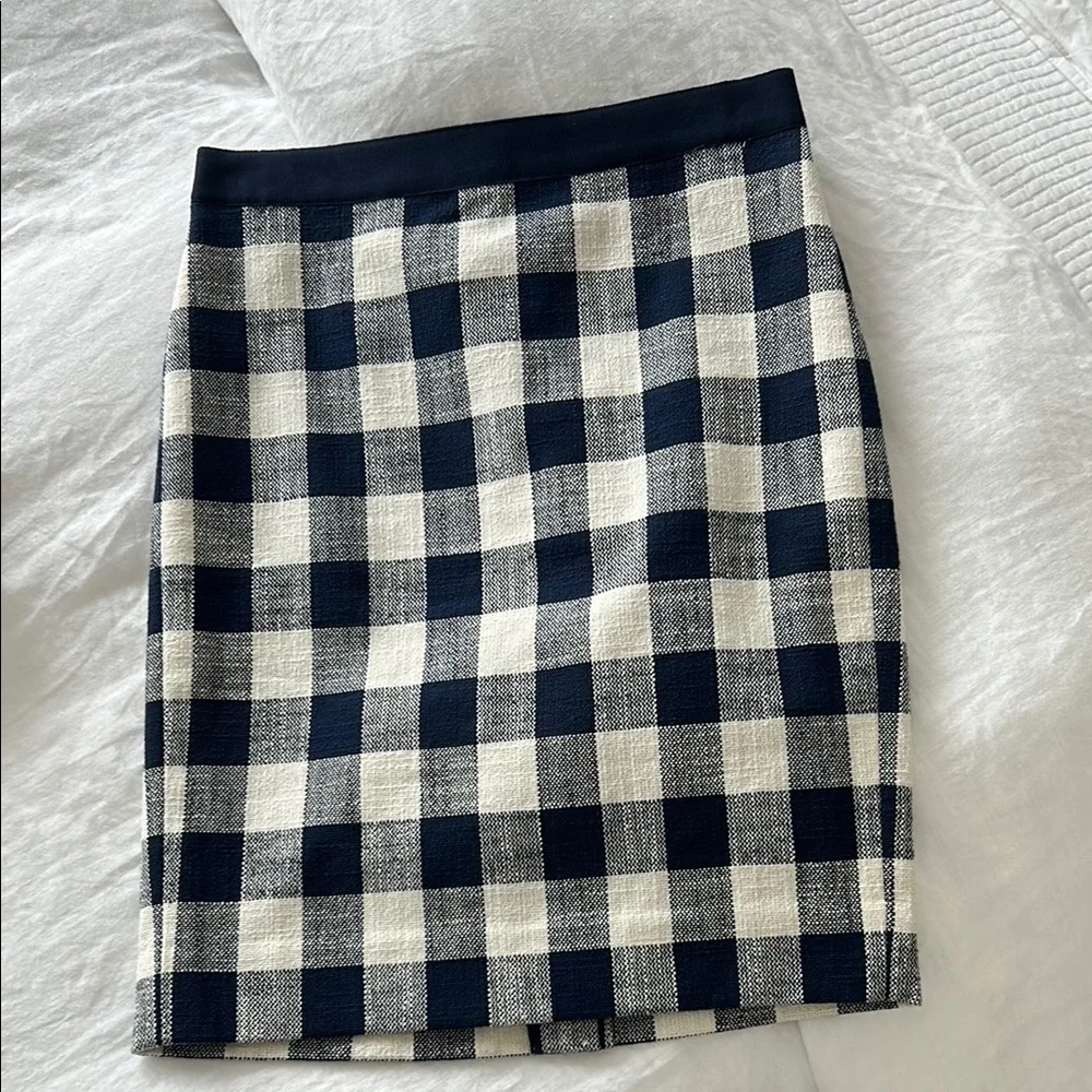 J. Crew Factory Blue and White Pencil Skirt Casual - Picture 1 of 3